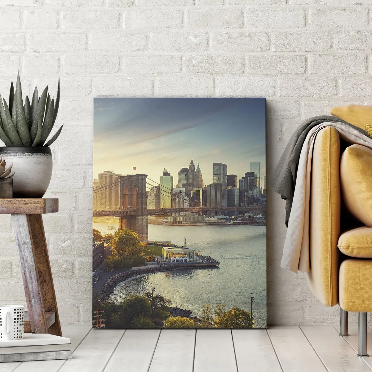 Quadro em tela - O amanhecer da cidade grande - 50x70 cm