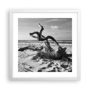Pôster em moldura branca - Escultura do mar - 40x40 cm