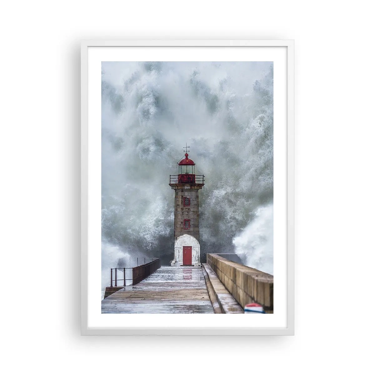 Pôster em moldura branca - O rugido das águas, o som do vento - 50x70 cm