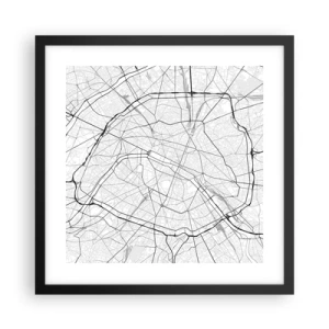 Pôster com moldura preta - Flor de Paris - 40x40 cm