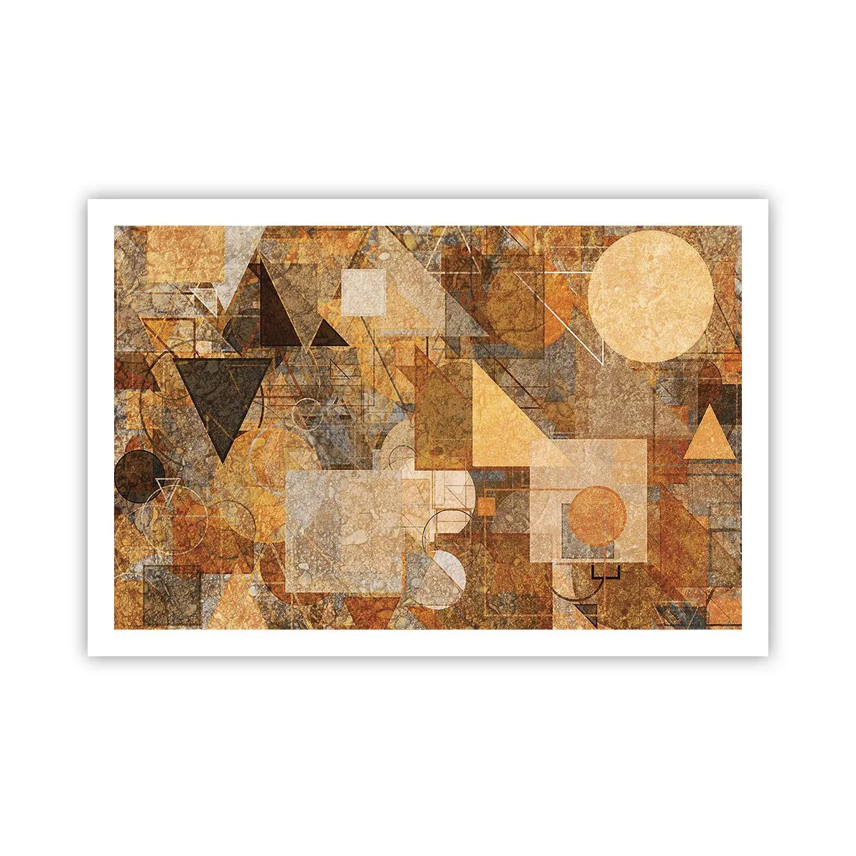 Pôster - Estudo Cubista em Bronze - 91x61 cm