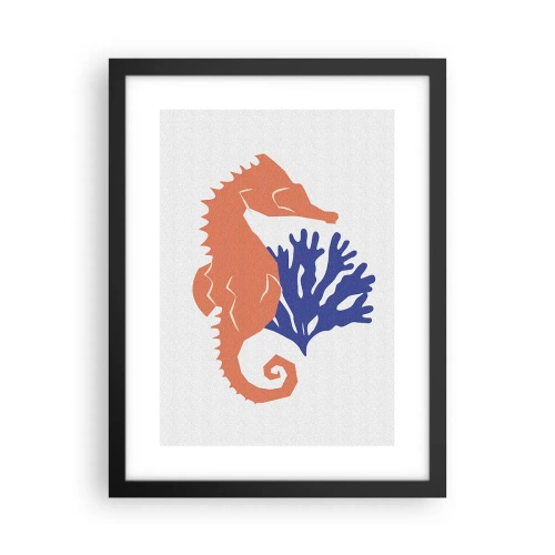 Pôster com moldura preta - Em um prado subaquático - 30x40 cm