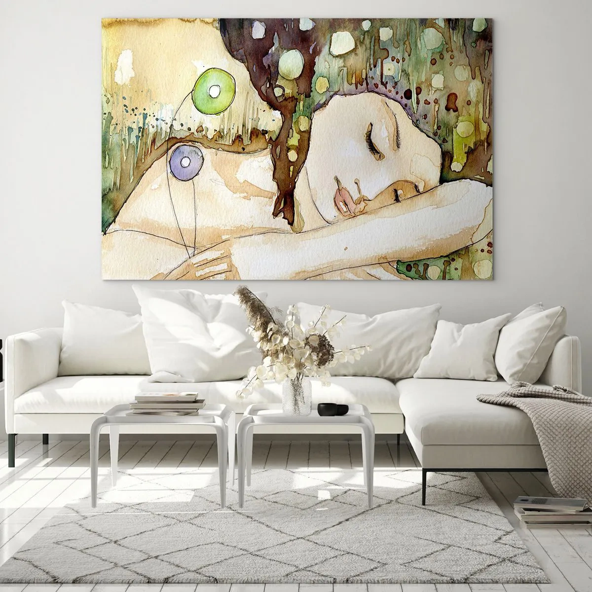 Quadro em vidro - Um sonho Violeta Esmeralda - 120x80 cm