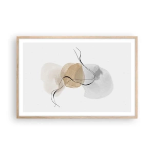 Pôster com moldura de carvalho claro - Contas ao vento - 91x61 cm