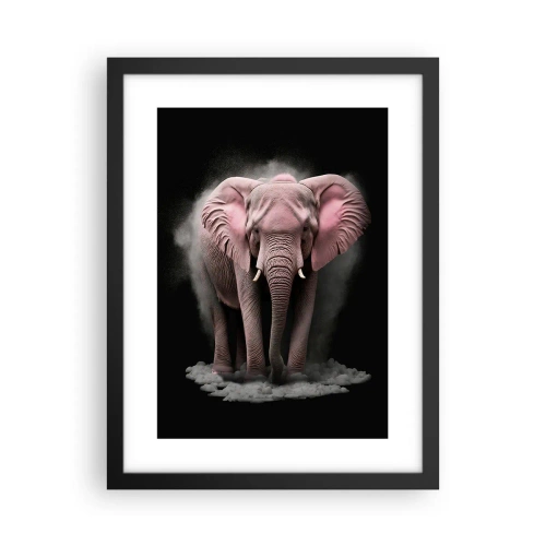 Pôster com moldura preta - Não pense em um elefante rosa! - 30x40 cm