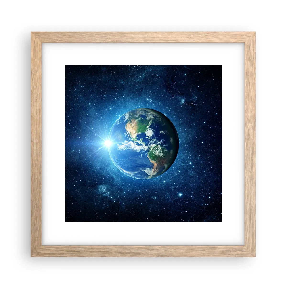 Pôster com moldura de carvalho claro - Estamos no céu - 30x30 cm