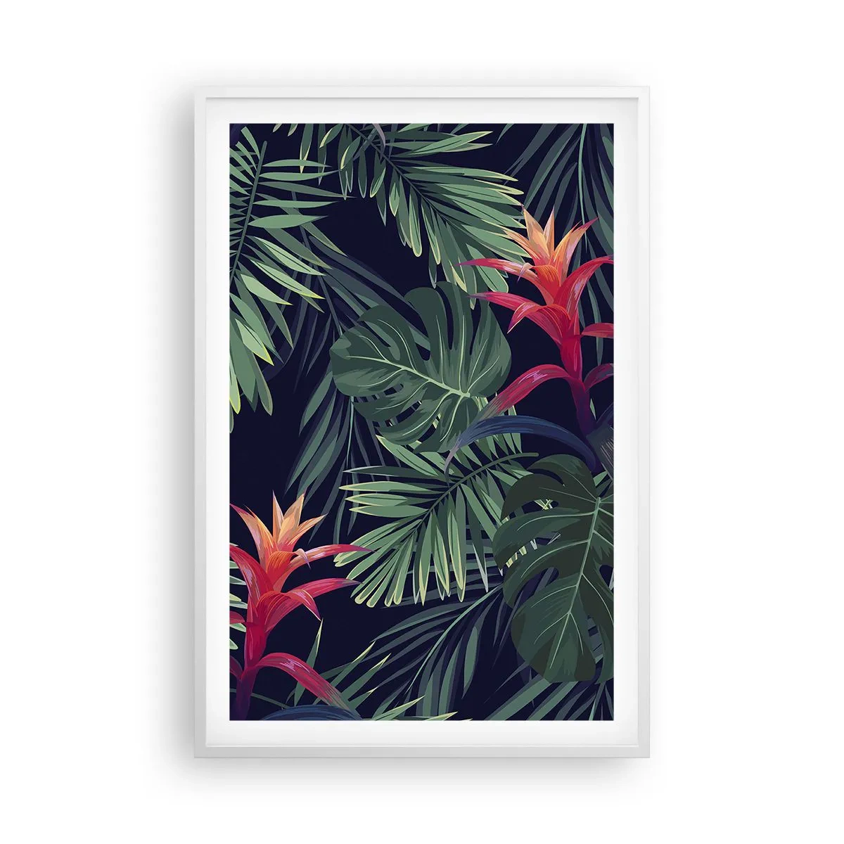 Pôster em moldura branca - Queimar em verde - 61x91 cm