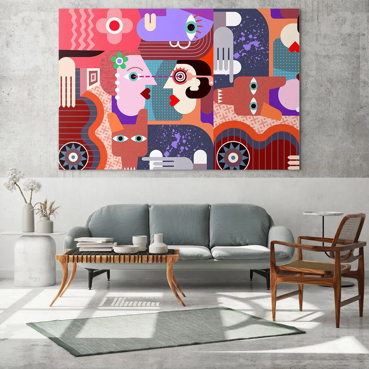 Quadro em vidro - Olho no olho - 120x80 cm