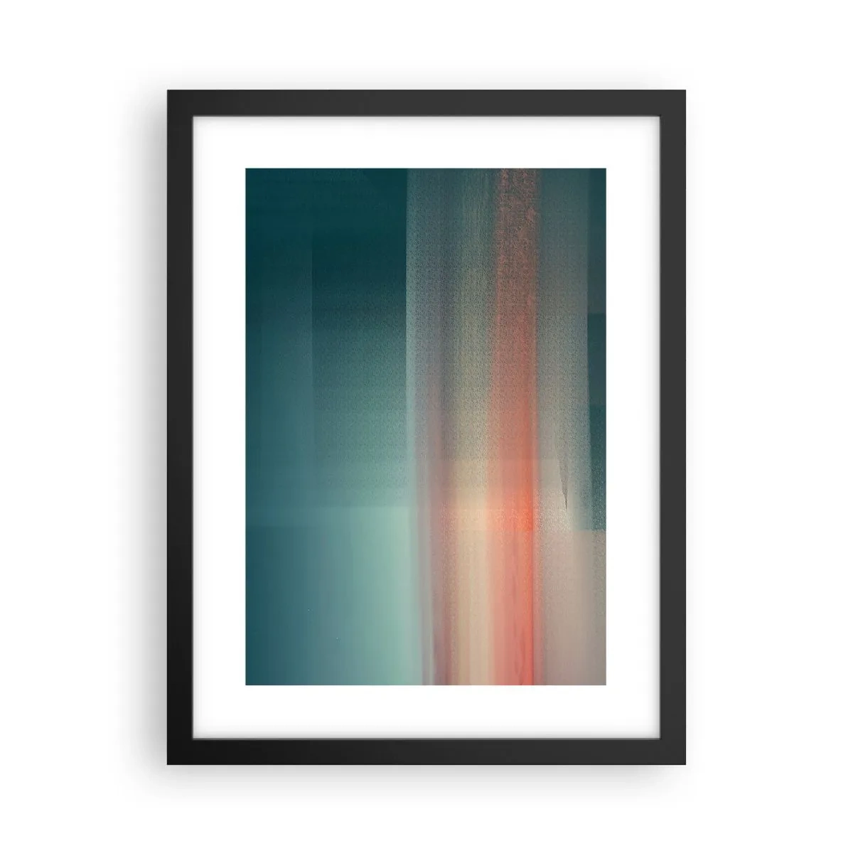 Pôster com moldura preta - Resumo: ondas de luz - 30x40 cm