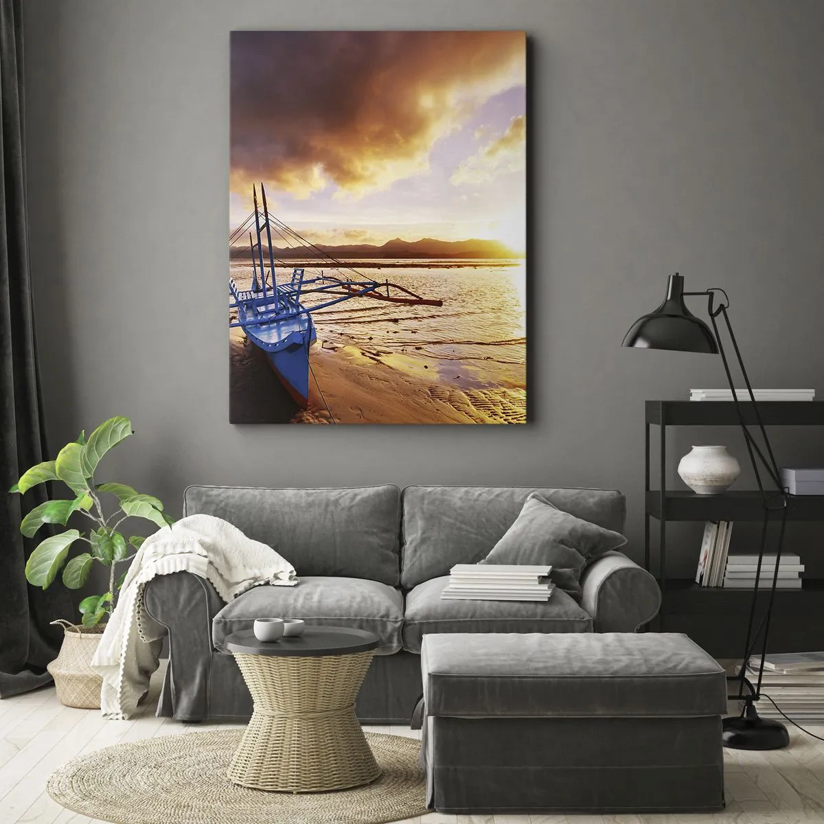 Quadro em tela - Esticar-se na areia após um longo dia - 50x70 cm