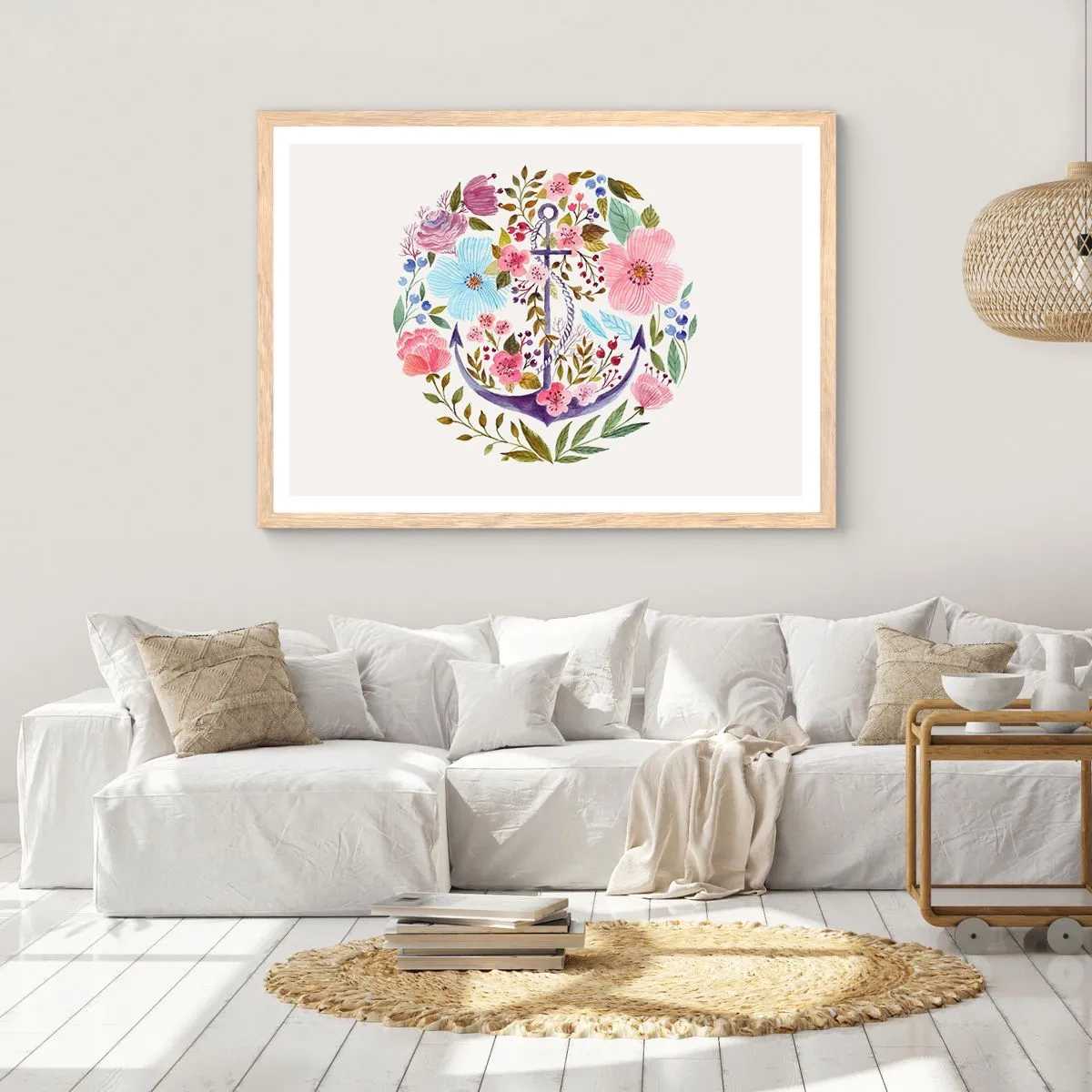 Pôster com moldura de carvalho claro - O bom sonho de um marinheiro - 70x50 cm