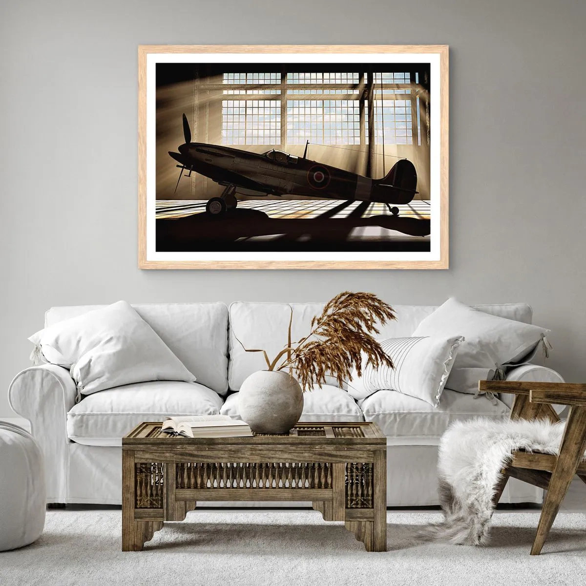 Pôster com moldura de carvalho claro - Descanso do guerreiro - 91x61 cm