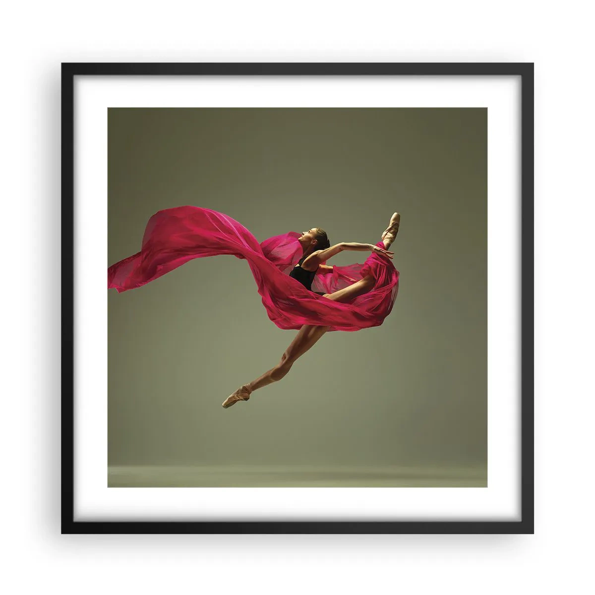 Pôster com moldura preta - Chama dançante - 50x50 cm