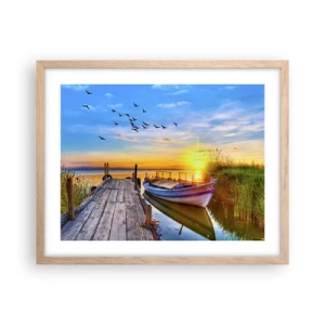 Pôster com moldura de carvalho claro - Adeus, até amanhã - 50x40 cm