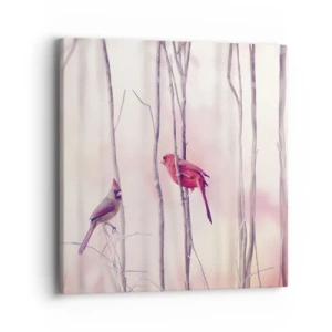 Quadro em tela - O Conto da floresta rosa - 40x40 cm