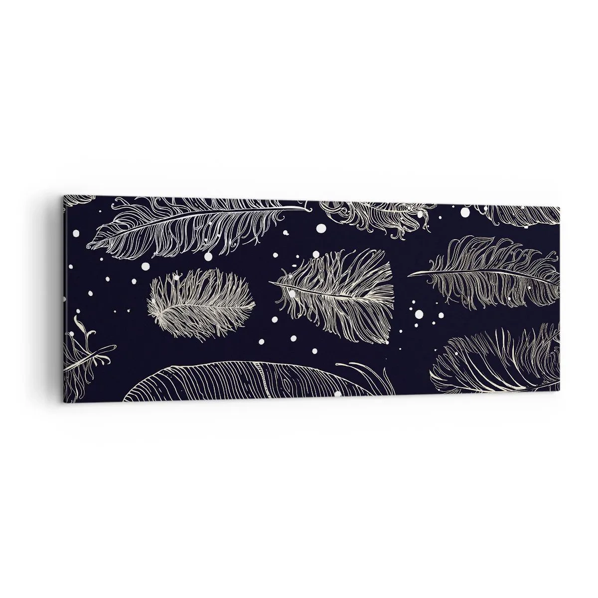 Quadro em tela - Rendas de penas - 140x50 cm