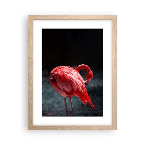 Pôster com moldura de carvalho claro - Poema carmesim da natureza - 30x40 cm