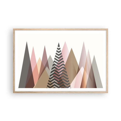 Pôster com moldura de carvalho claro - Vista piramidal - 91x61 cm
