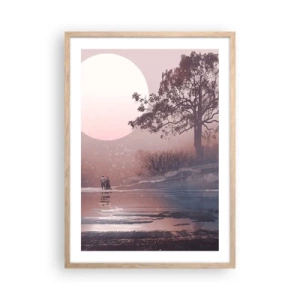 Pôster com moldura de carvalho claro - Maravilhas da noite - 50x70 cm