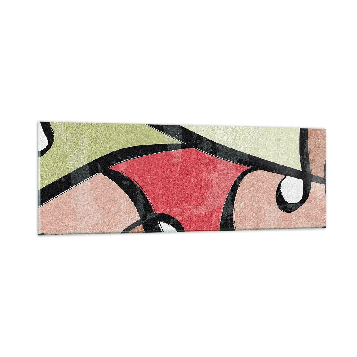 Quadro em vidro - Piruetas entre cores - 90x30 cm