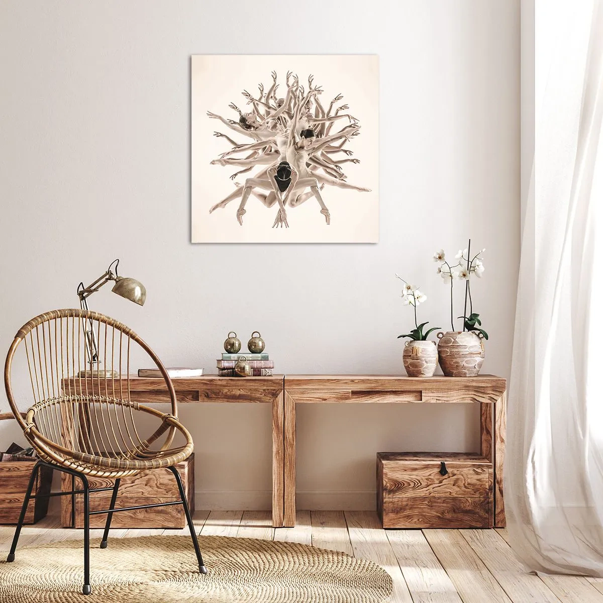 Quadro em tela - Florescendo na dança - 40x40 cm