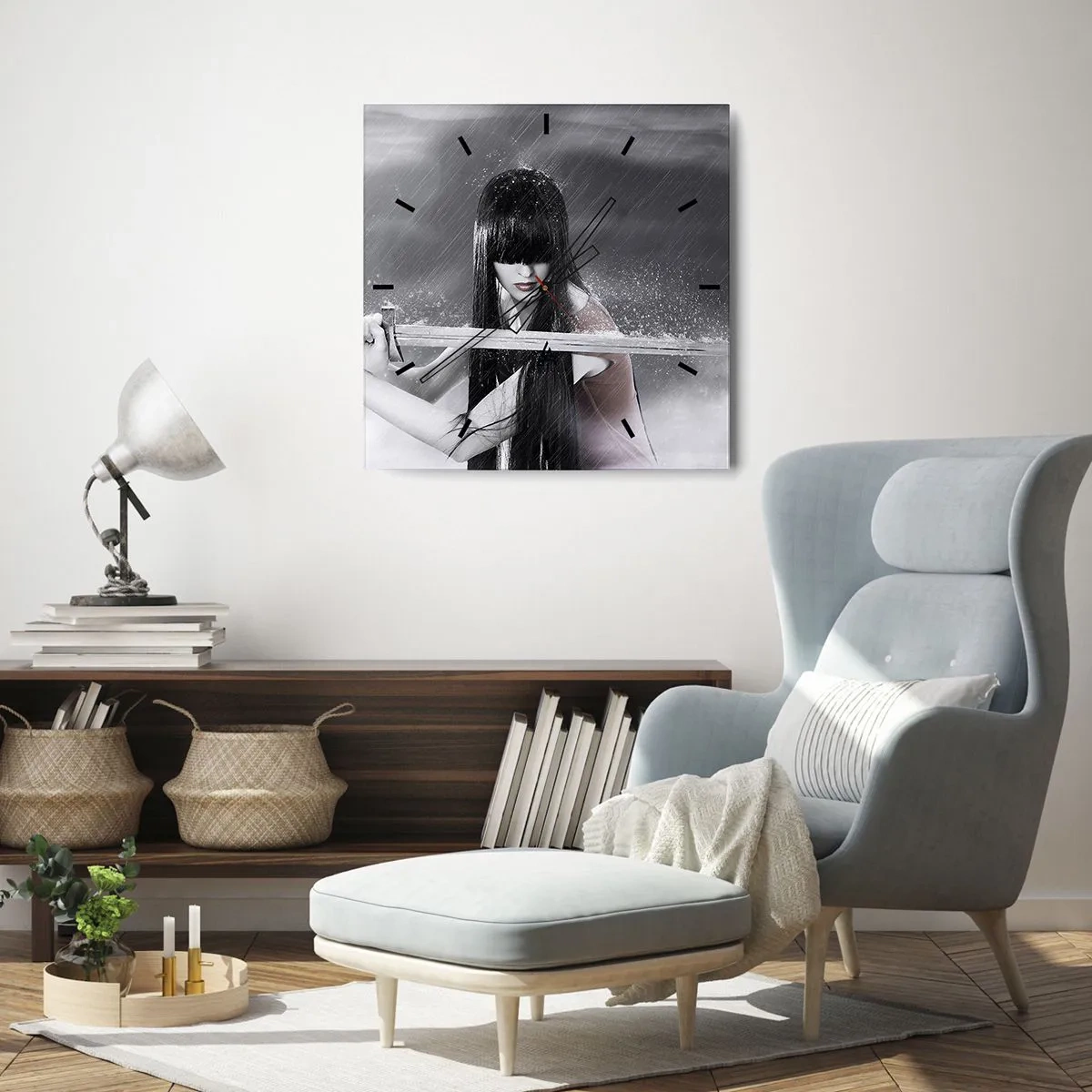 Relógio de parede - Relógio em vidro - Bonita e perigosa - 30x30 cm