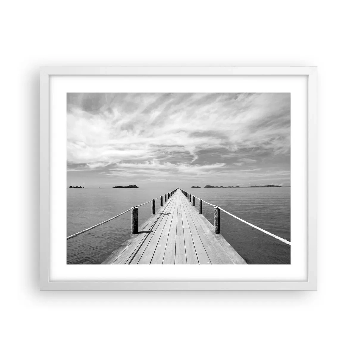 Pôster em moldura branca - Talvez uma viagem... - 50x40 cm