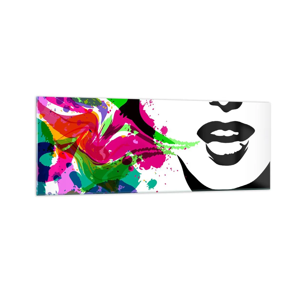 Quadro em vidro - Uma história nas cores do arco-íris - 140x50 cm