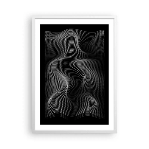 Pôster em moldura branca - Dança de luz no espaço - 50x70 cm
