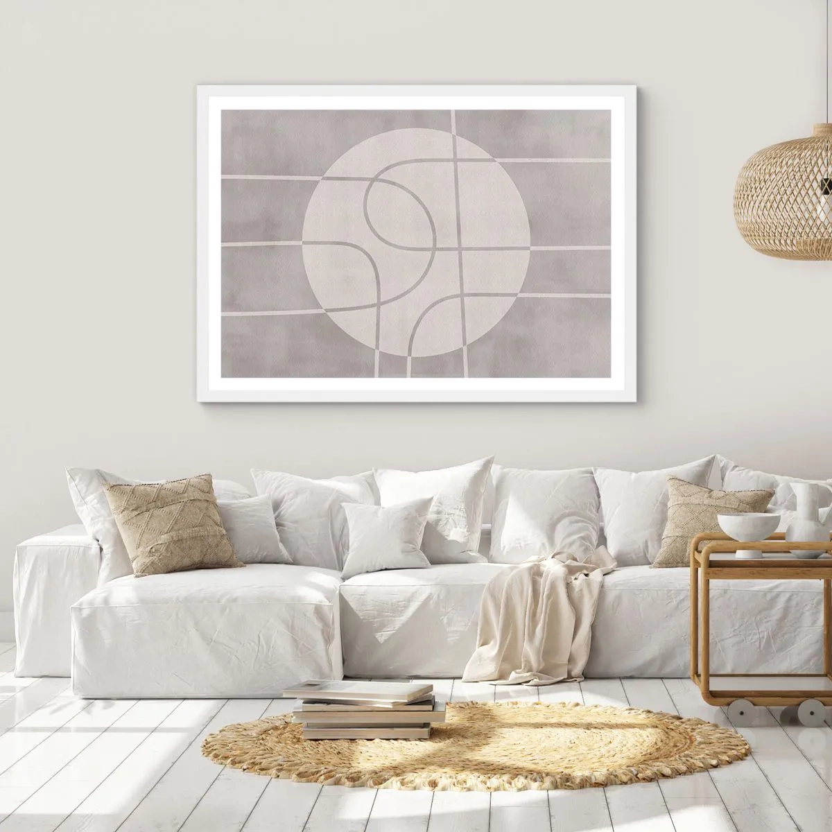 Pôster em moldura branca - Circular e direto - 100x70 cm