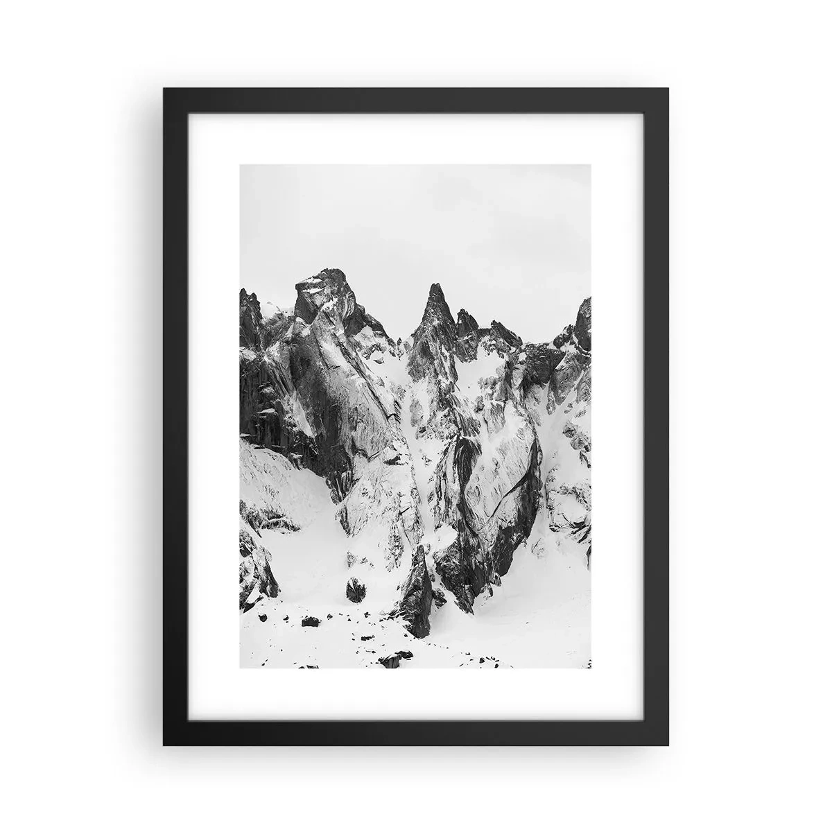 Pôster com moldura preta - O assustador cume de granito - 30x40 cm