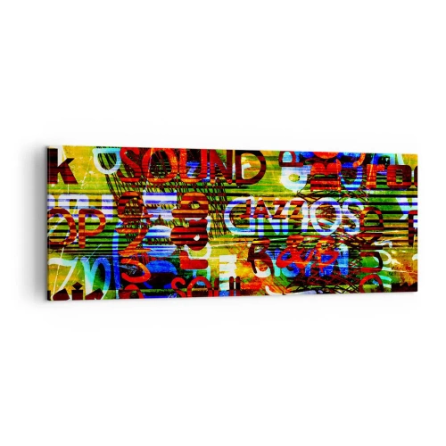 Quadro em tela - Todas as cores do som - 140x50 cm