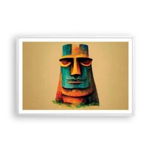 Pôster em moldura branca - Escultórico e simpático - 91x61 cm