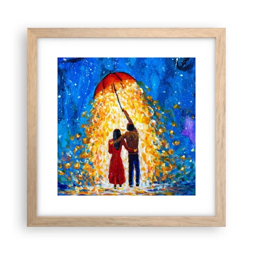 Pôster com moldura de carvalho claro - A magia de uma noite chuvosa? - 30x30 cm