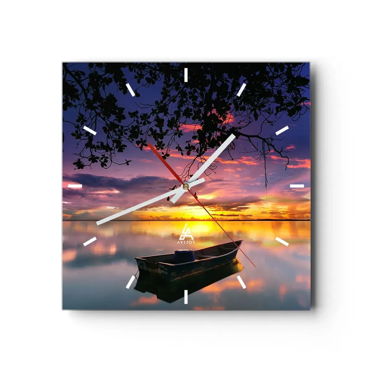 Relógio de parede - Relógio em vidro - Parece que estás pendurado no meio do céu… - 30x30 cm