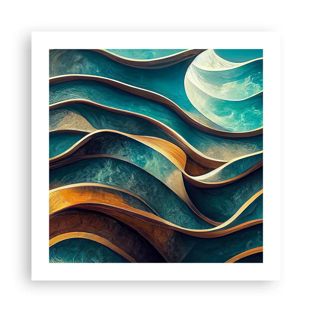 Pôster - Meandros de azul - 50x50 cm