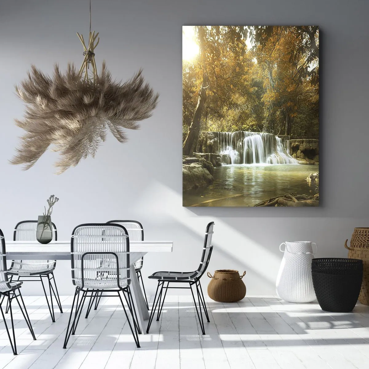 Quadro em tela - A cascata do parque - 50x70 cm