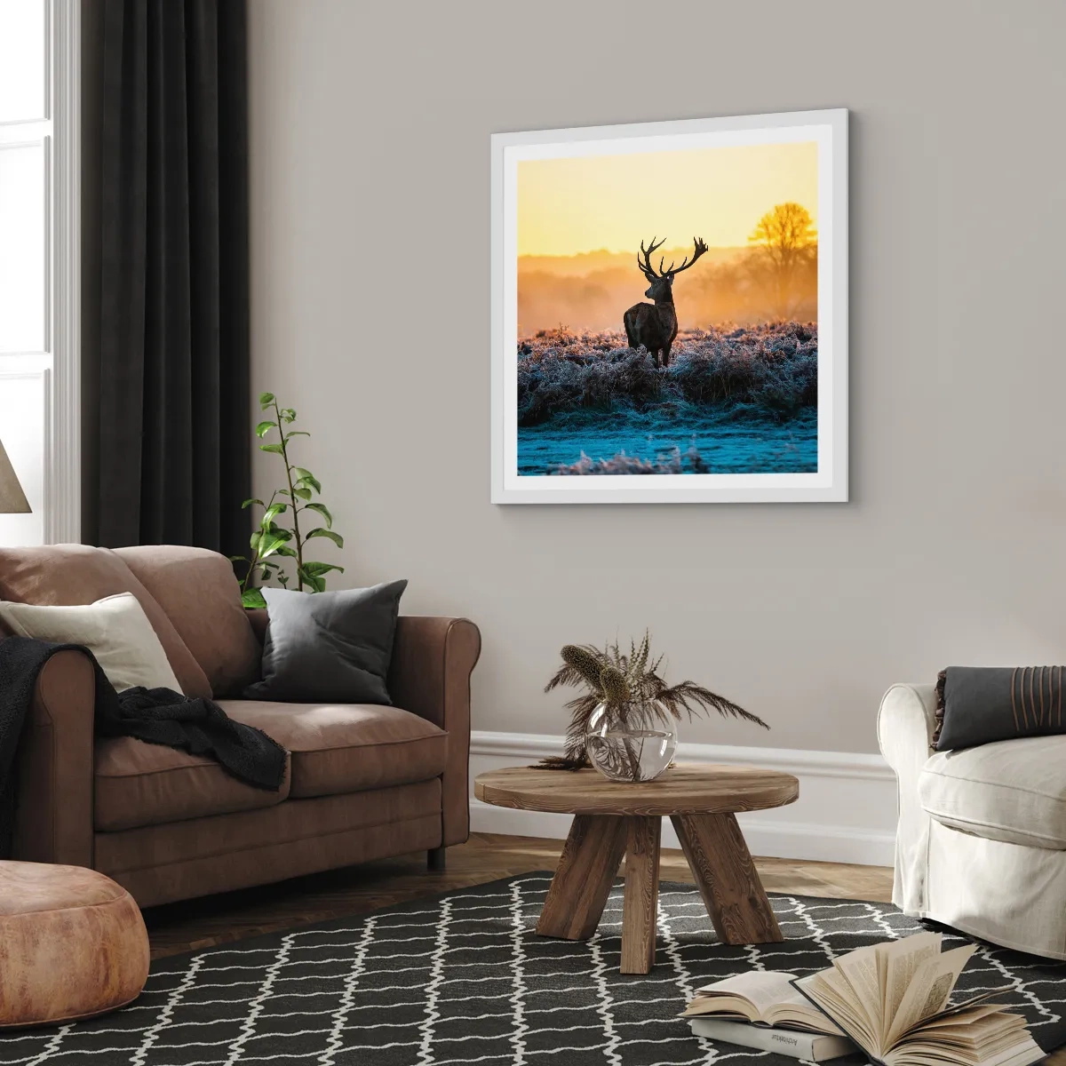 Pôster em moldura branca - Coroado em sua terra - 30x30 cm