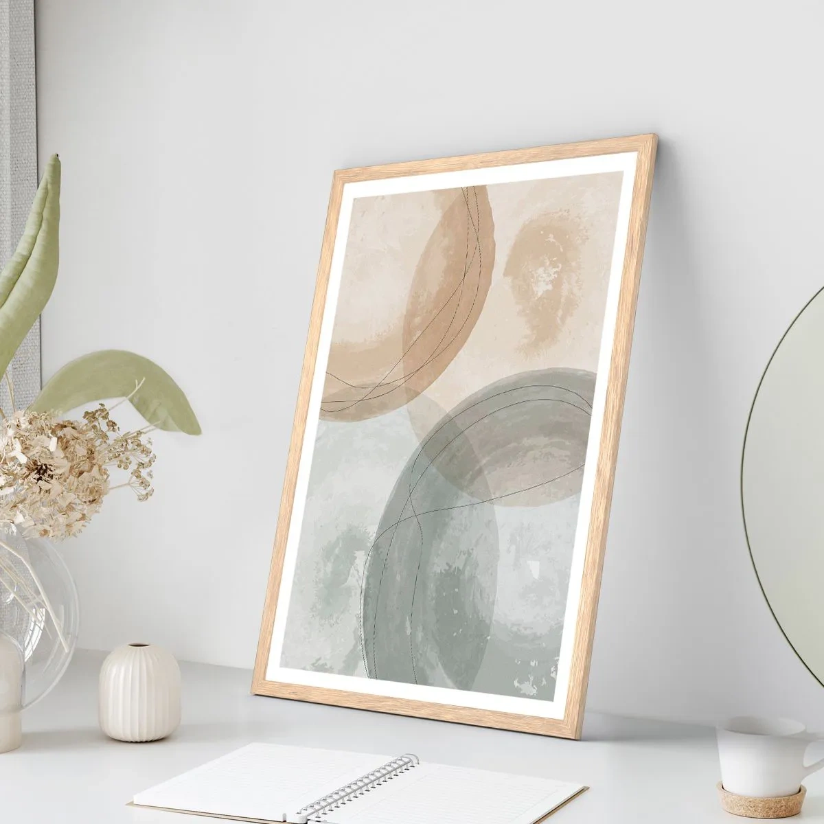 Pôster com moldura de carvalho claro - Difusão de Mundos - 30x40 cm