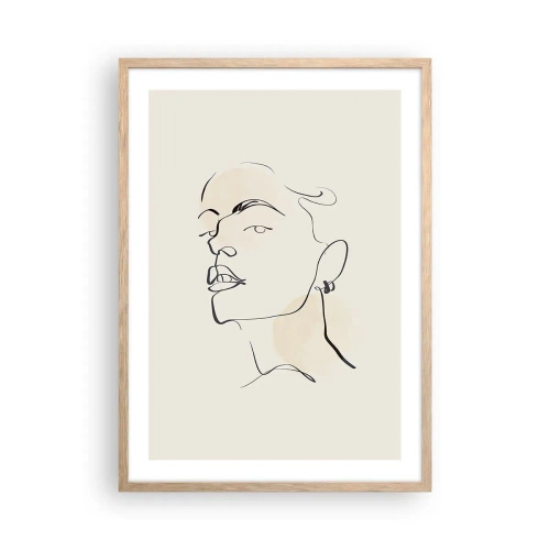 Pôster com moldura de carvalho claro - Olhar orgulhoso - 50x70 cm