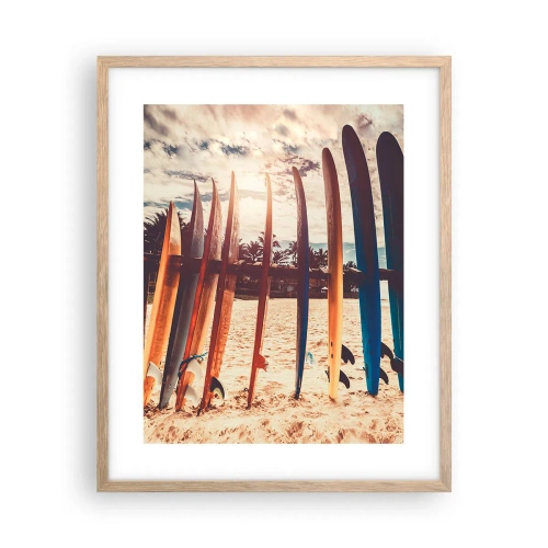 Pôster com moldura de carvalho claro - Boa noite, até amanhã - 40x50 cm