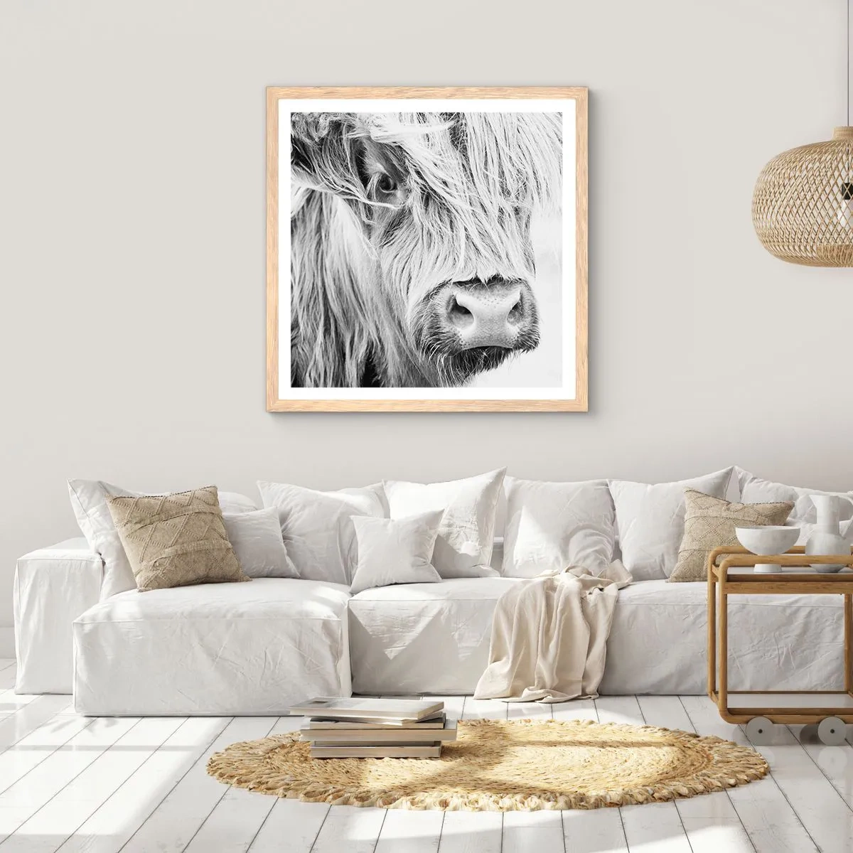 Pôster com moldura de carvalho claro - Natureza selvagem escocesa - 60x60 cm