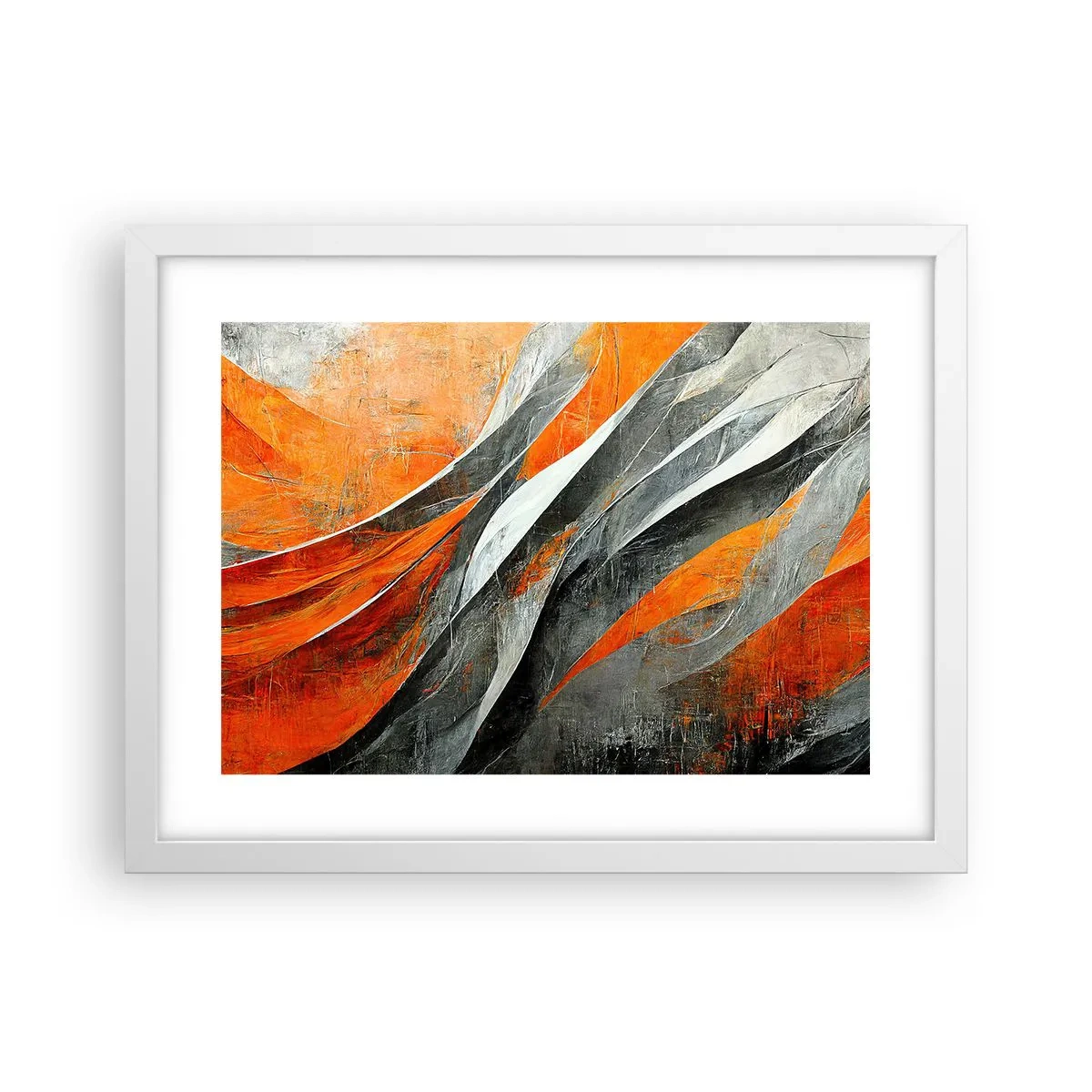 Pôster em moldura branca - Calor e frio - 40x30 cm