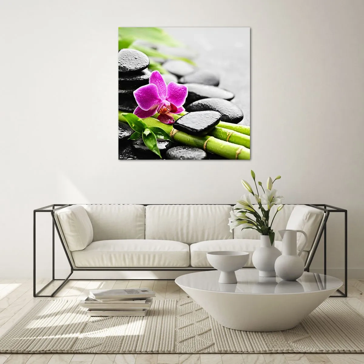 Quadro em vidro - Calmo equilíbrio - 40x40 cm