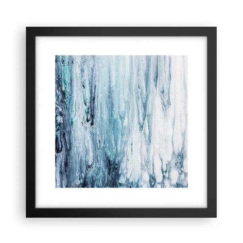 Pôster com moldura preta - Estalactites em azul - 30x30 cm