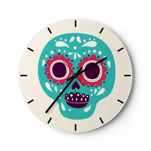 Relógio de parede - Relógio em vidro - Vida – diversão até a morte - 40x40 cm