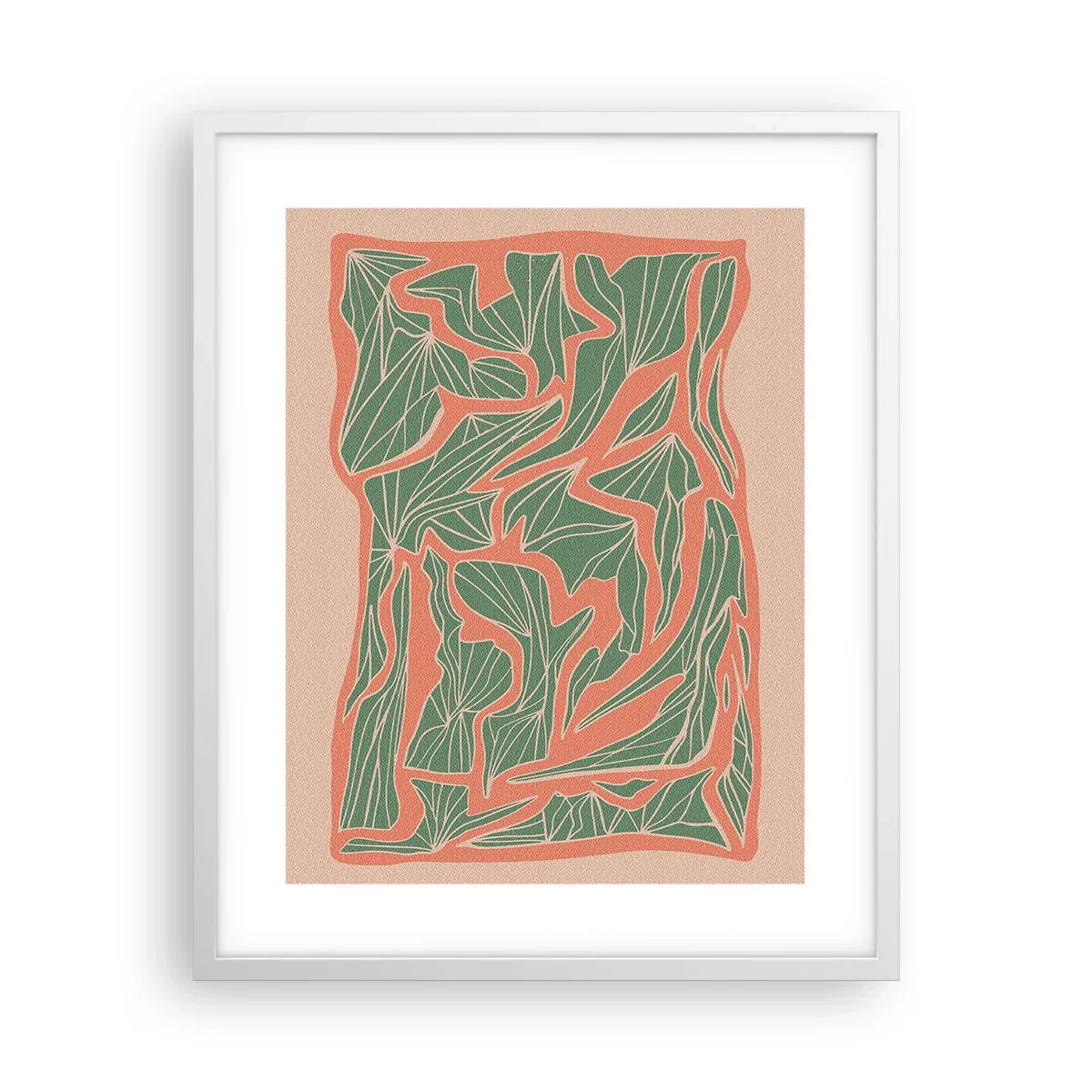 Pôster em moldura branca - A luta entre coral e vegetação - 40x50 cm