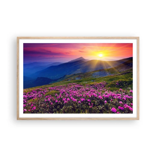 Pôster com moldura de carvalho claro - …Cheiro de pinheiros e ervas da montanha - 91x61 cm