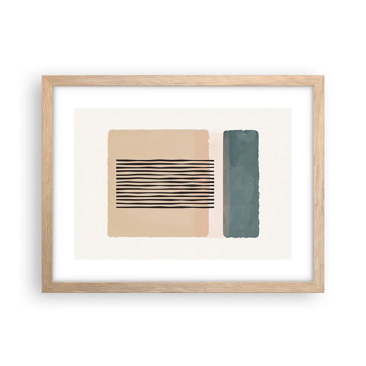 Pôster com moldura de carvalho claro - Está tudo bem - 40x30 cm