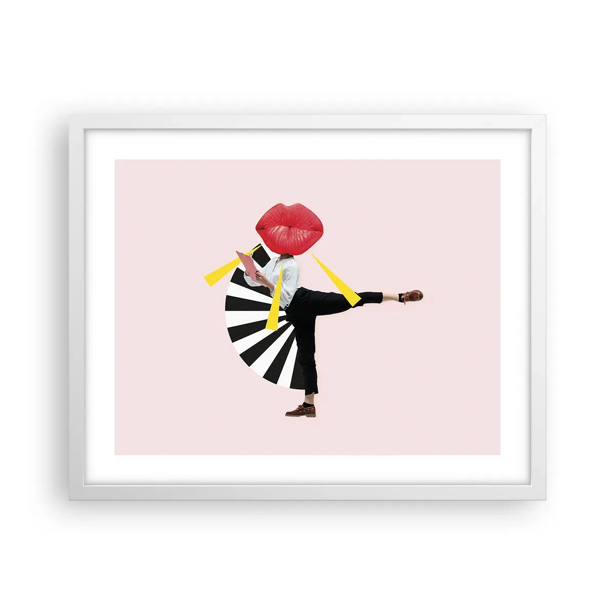 Pôster em moldura branca - Arte pop surreal - 50x40 cm